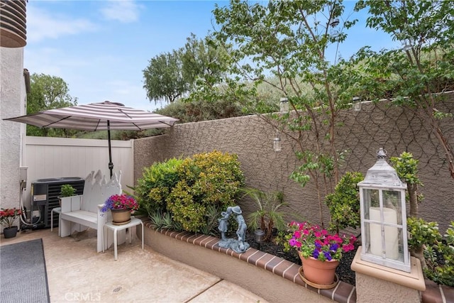 2141 Triador St Unit 103, Corona, CA 92879 - fenced backyard with central air condition unit and a patio area