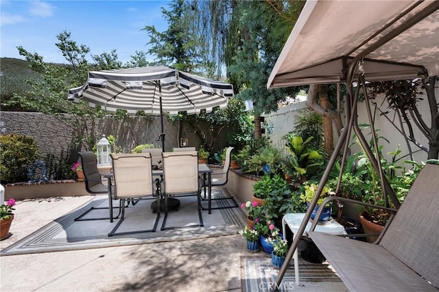 2141 Triador St Unit 103, Corona, CA 92879 - fenced backyard with outdoor dining area and a patio