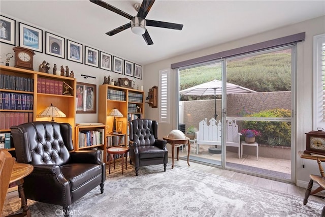 2141 Triador St Unit 103, Corona, CA 92879 - living area with a ceiling fan and wood finished floors