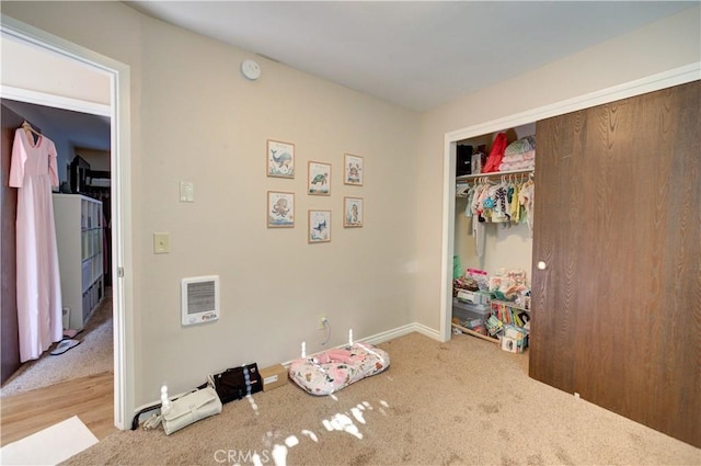 866 Brighton Ave, Grover Beach, CA 93433 - bedroom featuring a closet, carpet, and heating unit