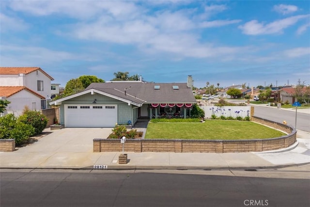 20121 Swansea Ln, Huntington Beach, CA 92646 - view of front of property with a garage, driveway, and a chimney