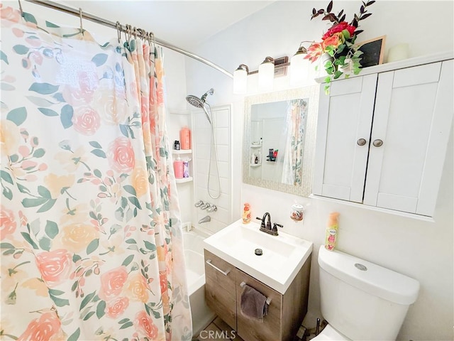 858 Bussey St, San Bernardino, CA 92405 - full bathroom with shower / bath combo, toilet, and vanity