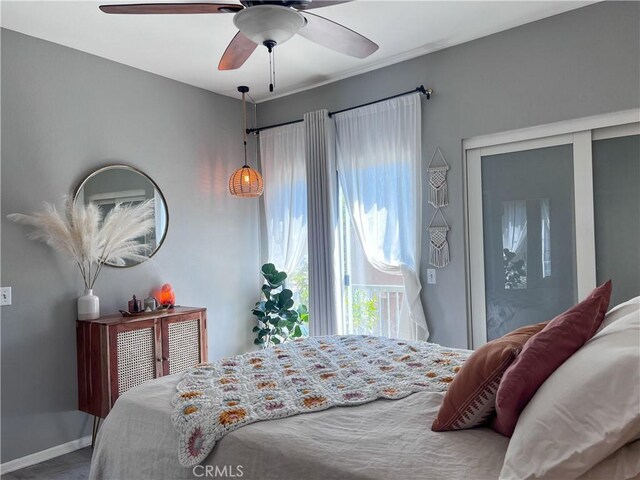 26959 Hillsborough Pkwy, Unit Valencia, CA 91354 - bedroom featuring ceiling fan and baseboards