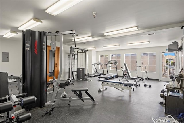 10925 Blix St Unit 309, Toluca Lake, CA 91602 - exercise room featuring electric panel