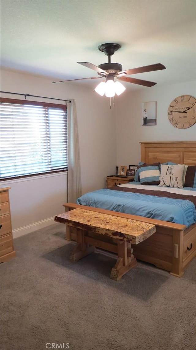 6214 Granby Ave, Rancho Cucamonga, CA 91737 - bedroom with carpet flooring, ceiling fan, and baseboards