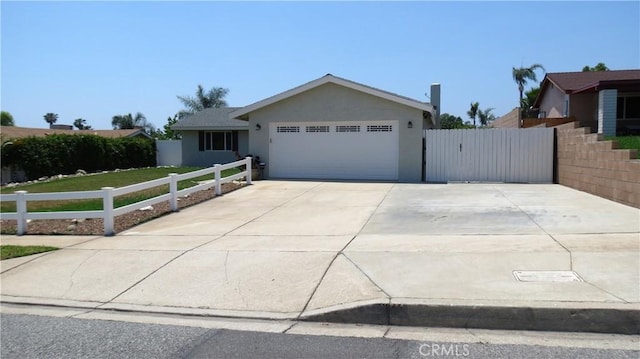 6214 Granby Ave, Rancho Cucamonga, CA 91737 - ranch-style home with a garage, stucco siding, and driveway