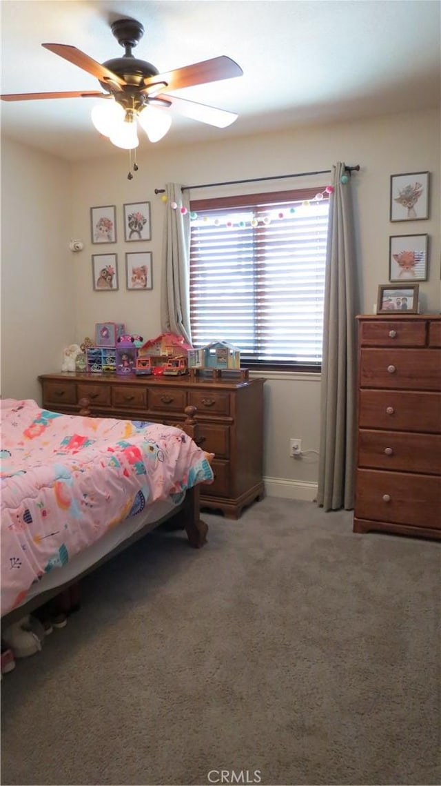6214 Granby Ave, Rancho Cucamonga, CA 91737 - bedroom with light carpet, ceiling fan, and baseboards