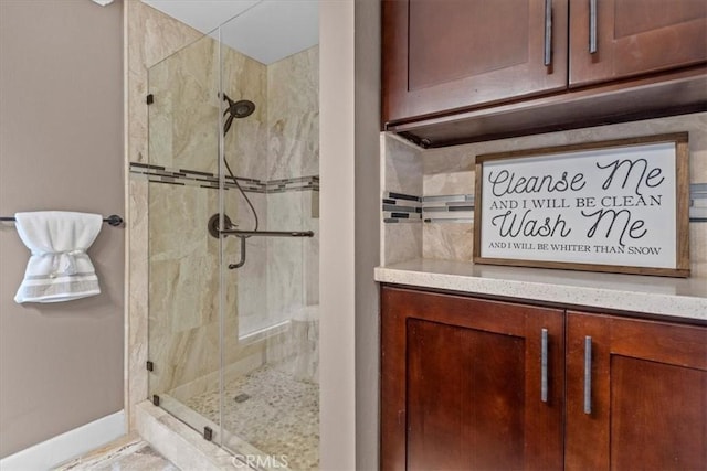 2363 Via Cielo, Hacienda Heights, CA 91745 - bathroom featuring a stall shower and baseboards
