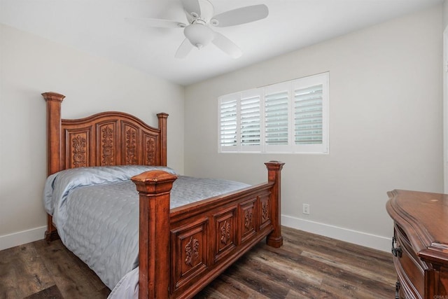 3984 Scott Dr, Carlsbad, CA 92008 - bedroom featuring baseboards, dark wood-style floors, and a ceiling fan