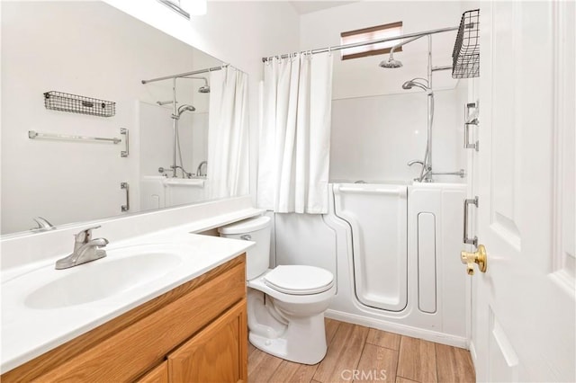 730 Zaphiro Ct, San Jacinto, CA 92583 - bathroom with toilet, wood finished floors, and vanity