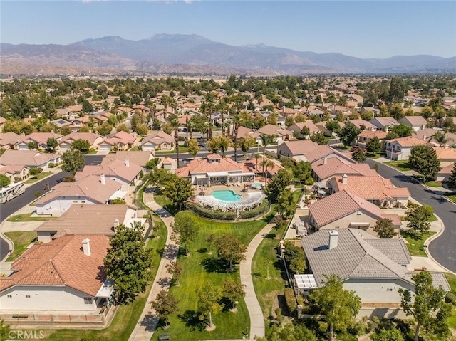 730 Zaphiro Ct, San Jacinto, CA 92583 - aerial perspective of suburban area featuring mountains and a pool area