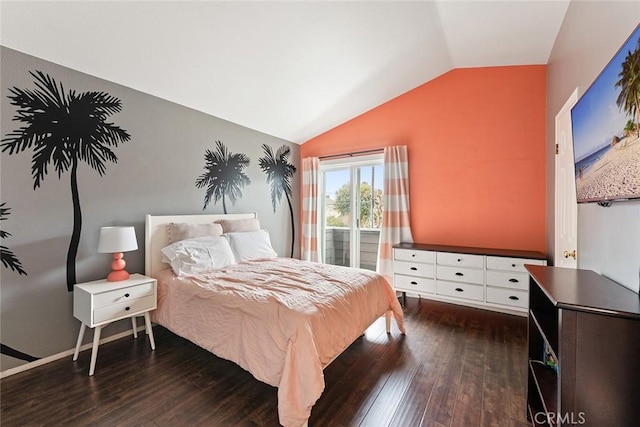 2191 Canyon Unit C103, Costa Mesa, CA 92627 - bedroom featuring lofted ceiling and hardwood / wood-style floors