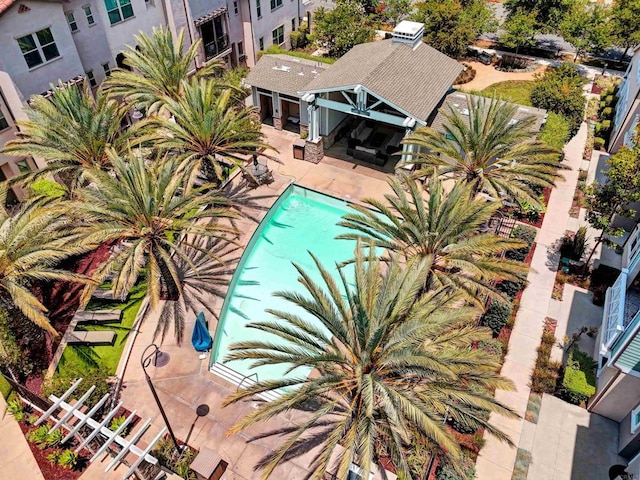 1003 Overton Ct, Tustin, CA 92780 - aerial view of a pool