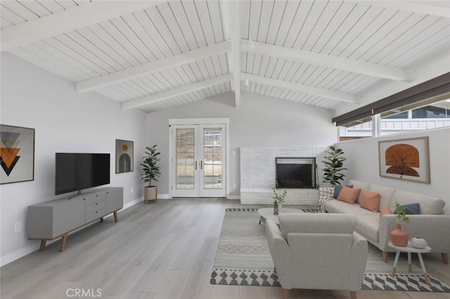 50 Quinta Vista Dr, Thousand Oaks, CA 91362 - living room featuring french doors, light wood finished floors, and baseboards