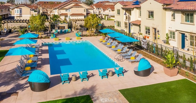 163 Lantana Dr, Stanton, CA 90680 - view of swimming pool with a residential view
