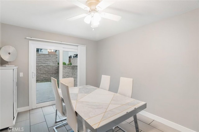 2131 Dublin Ln Unit 3, Diamond Bar, CA 91765 - dining space featuring baseboards and ceiling fan
