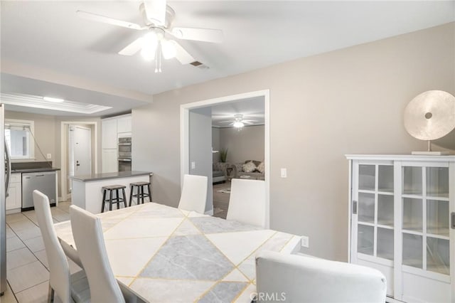 2131 Dublin Ln Unit 3, Diamond Bar, CA 91765 - dining space featuring a ceiling fan and light tile patterned floors