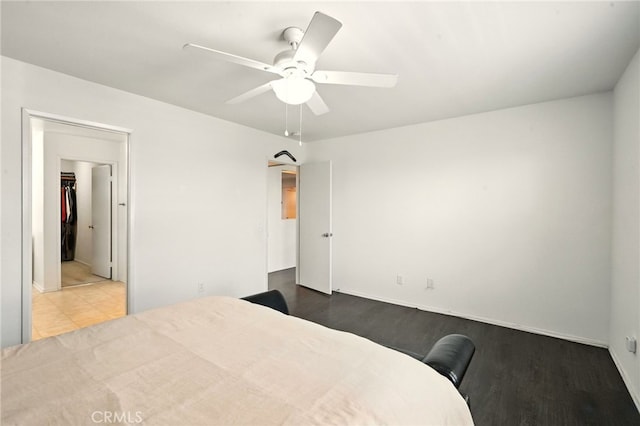 6875 Adainville Dr, Palmdale, CA 93552 - bedroom with wood finished floors and ceiling fan