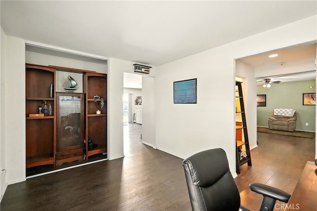 6875 Adainville Dr, Palmdale, CA 93552 - office space with wood finished floors and ceiling fan