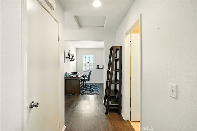 6875 Adainville Dr, Palmdale, CA 93552 - hall with dark wood-style floors