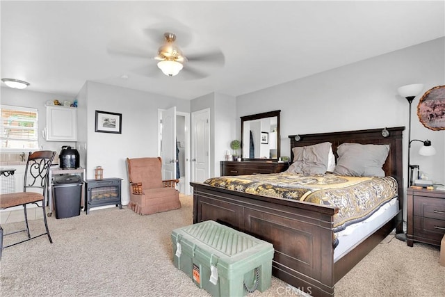 22428 Valley View Rd, Apple Valley, CA 92308 - bedroom with carpet floors and ceiling fan