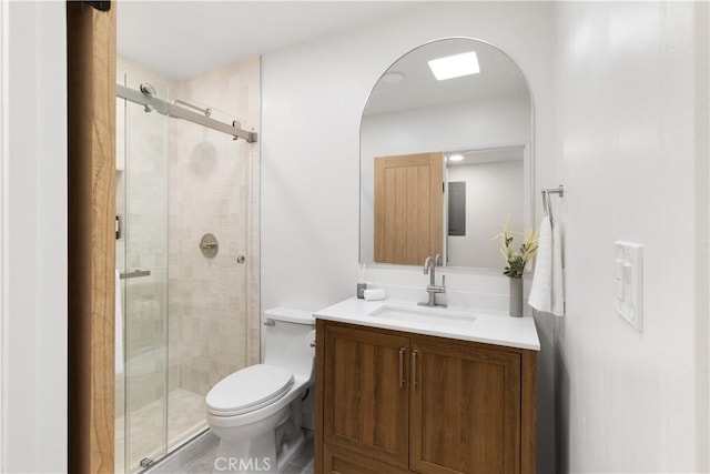 3695 Linden Ave Unit 10C, Long Beach, CA 90807 - full bath with vanity, a stall shower, and toilet