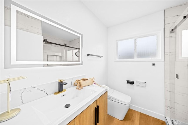 934 W Bonnie Brae Ct, Ontario, CA 91762 - bathroom with healthy amount of natural light, a marble finish shower, and vanity