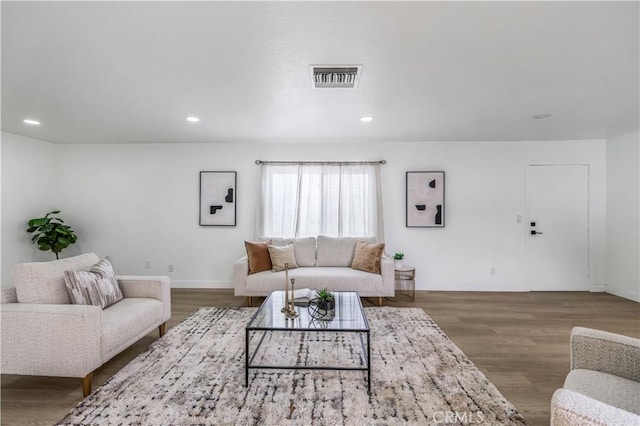 10415 Mapledale St, Bellflower, CA 90706 - living room with baseboards, wood finished floors, and recessed lighting