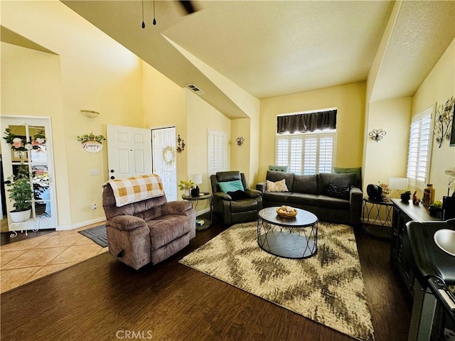 8925 Fallbrook Ct, Hesperia, CA 92344 - living room featuring wood finished floors and a ceiling fan