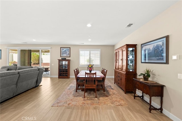 34452 Turquoise Ln, Murrieta, CA 92563 - dining room with light wood-style floors, plenty of natural light, recessed lighting, and baseboards