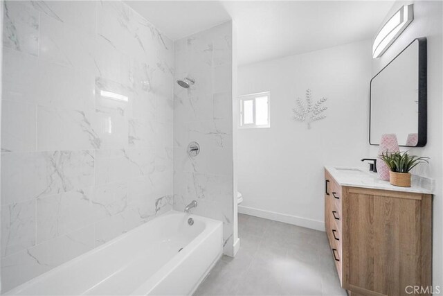 2035 Las Colinas Ave, Los Angeles, CA 90041 - full bath featuring vanity, toilet, shower / washtub combination, and baseboards