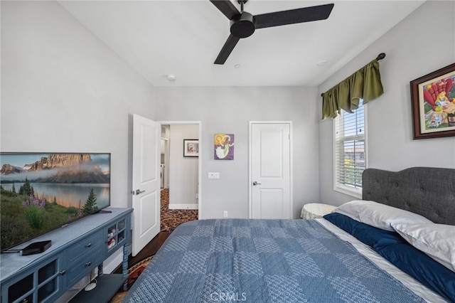 45445 Calle Cirros, Temecula, CA 92592 - bedroom with dark wood-style floors and a ceiling fan