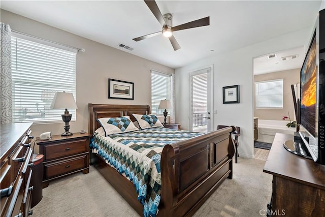 15210 Horizon St Unit 2, Fontana, CA 92336 - bedroom with light colored carpet and ceiling fan