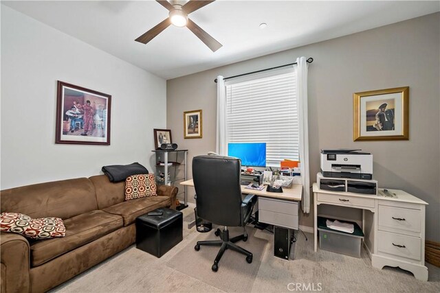 15210 Horizon St Unit 2, Fontana, CA 92336 - home office with ceiling fan and light colored carpet