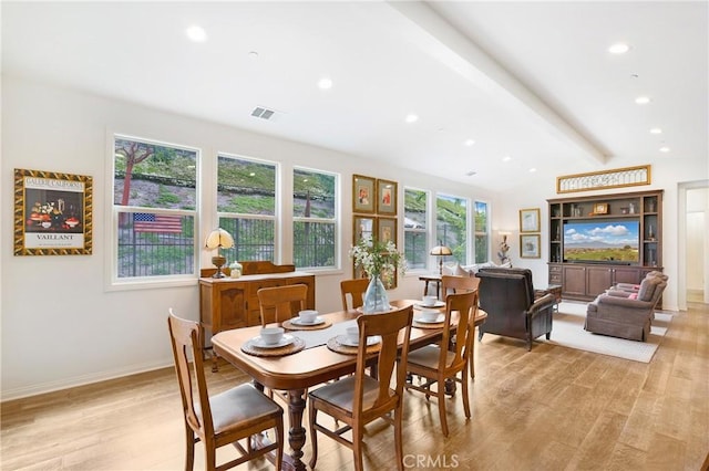 112 Cerrero Ct, Rancho Mission Viejo, CA 92694 - dining space featuring light wood-style flooring, recessed lighting, and baseboards