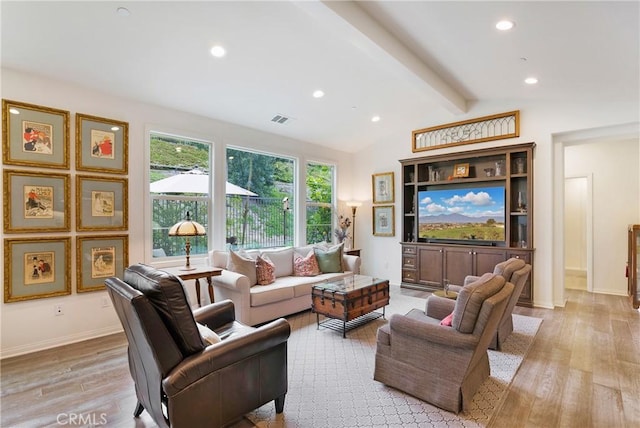 112 Cerrero Ct, Rancho Mission Viejo, CA 92694 - living room featuring light wood-style flooring, recessed lighting, and baseboards