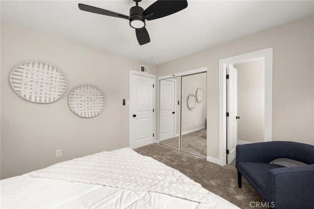 1905 Davis St, Corona, CA 92882 - bedroom featuring carpet, a closet, baseboards, and a ceiling fan