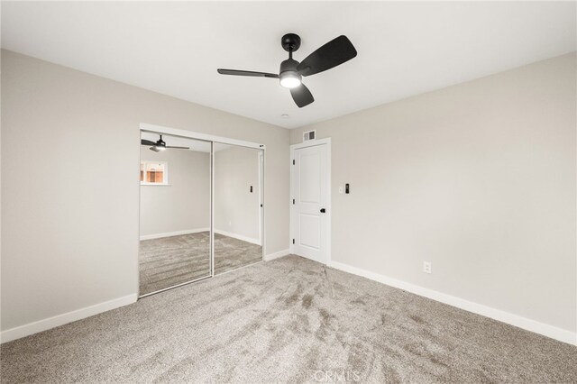 1905 Davis St, Corona, CA 92882 - unfurnished bedroom featuring carpet flooring, baseboards, a closet, and a ceiling fan