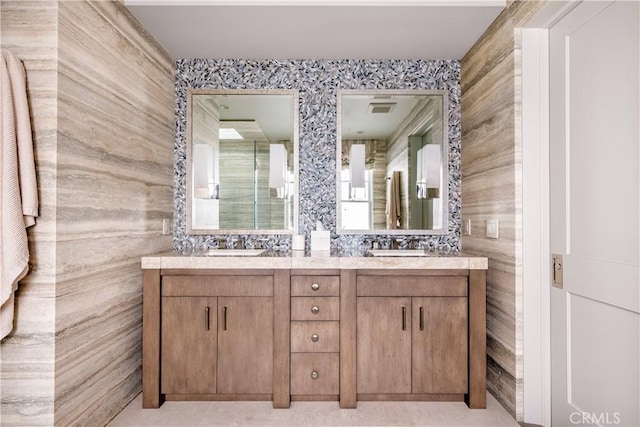 505 W Edgewater Ave, Newport Beach, CA 92661 - full bath with double vanity and tile walls