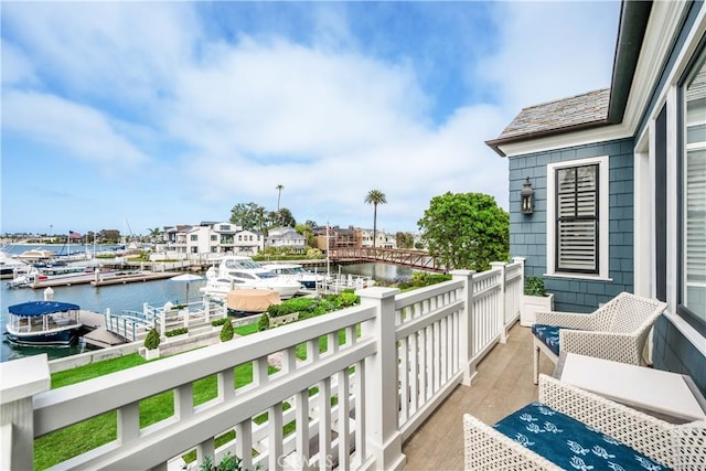 505 W Edgewater Ave, Newport Beach, CA 92661 - balcony featuring a water view and a dock