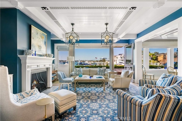505 W Edgewater Ave, Newport Beach, CA 92661 - living area with a lit fireplace