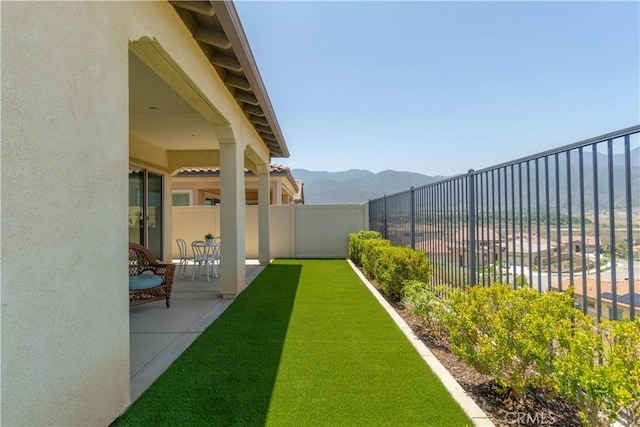 24385 Overlook Dr, Corona, CA 92883 - view of yard featuring a mountain view and a patio