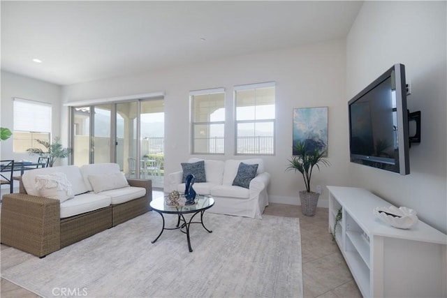 24385 Overlook Dr, Corona, CA 92883 - living area with light tile patterned floors and recessed lighting