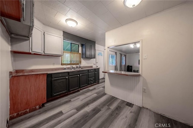14410 Walnut Ave, Clearlake, CA 95422 - kitchen with wood finished floors, light countertops, and a sink
