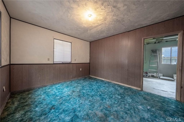 14410 Walnut Ave, Clearlake, CA 95422 - carpeted empty room featuring wood walls and wainscoting