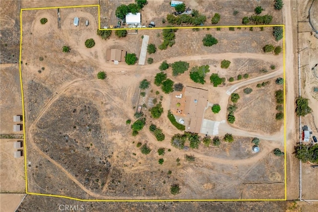 35122 Red Rover Mine Rd, Acton, CA 93510 - overview of rural landscape featuring property boundaries highlighted and a desert landscape