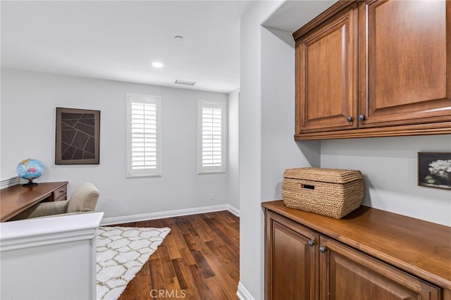 12 John, Ladera Ranch, CA 92694 - office with dark wood-style floors, baseboards, and recessed lighting