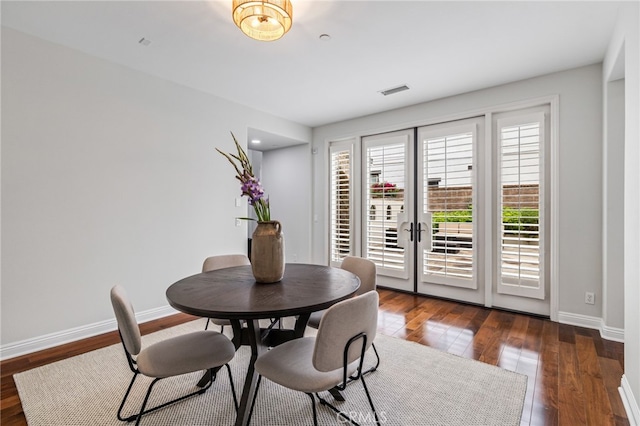 12 John, Ladera Ranch, CA 92694 - dining room featuring baseboards, french doors, and dark wood-style flooring