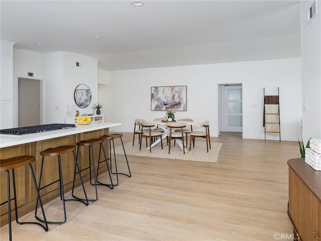 4918 Delacroix Rd, Rancho Palos Verdes, CA 90275 - dining area with light wood-type flooring and recessed lighting