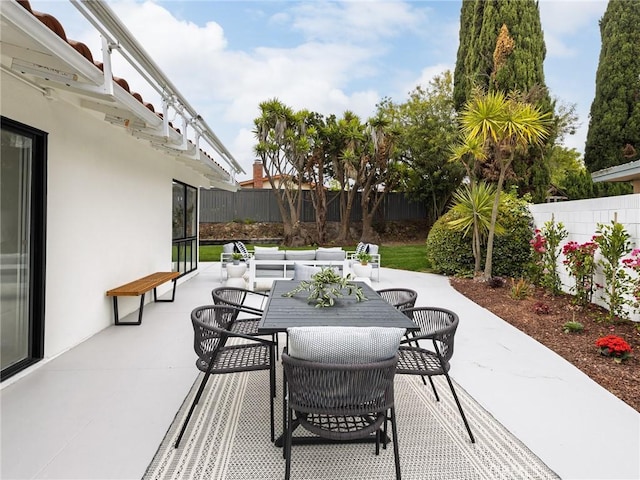 4918 Delacroix Rd, Rancho Palos Verdes, CA 90275 - fenced backyard featuring a patio and an outdoor hangout area